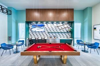 Game room with billiards